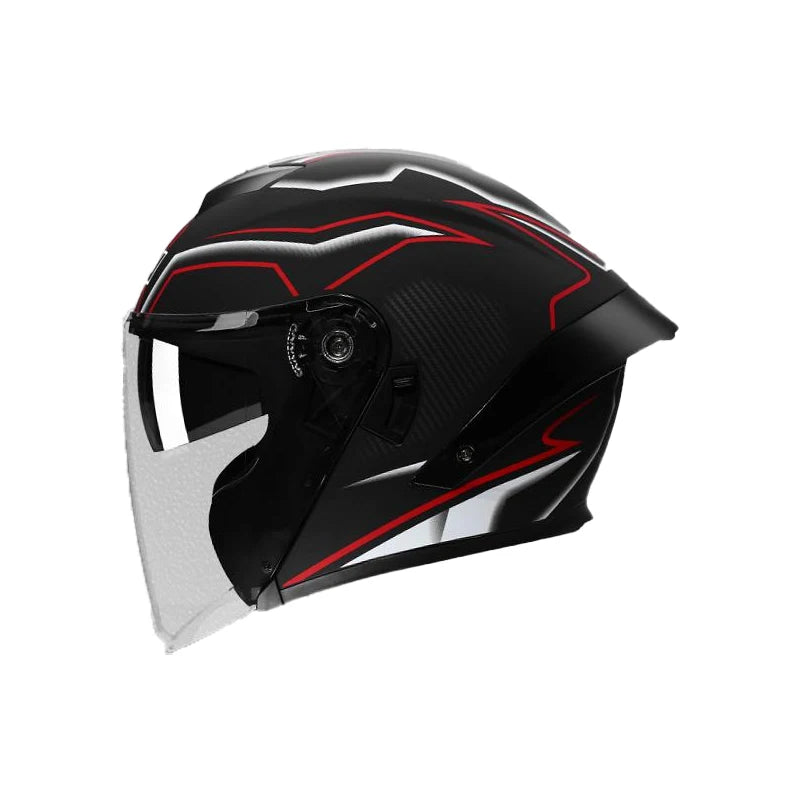 Open-Face Helmet ABS Material Dual Anti-Fog Visors Vintage Style XL Size All-Season Riding Protection