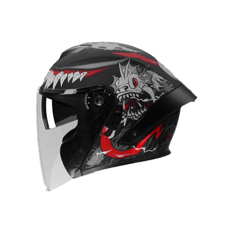 Open-Face Helmet ABS Material Dual Anti-Fog Visors Vintage Style XL Size All-Season Riding Protection