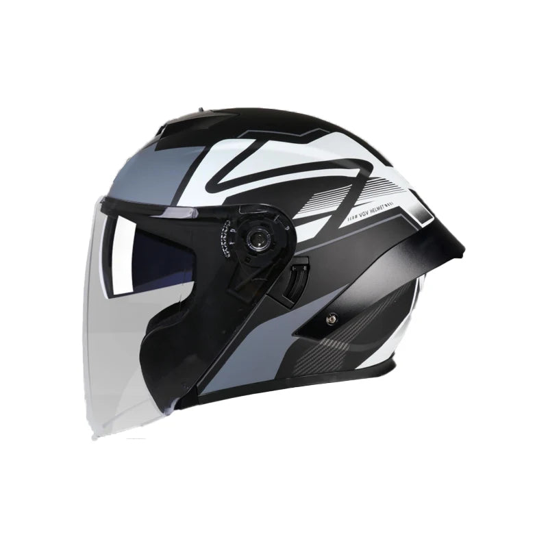 Open-Face Helmet ABS Material Dual Anti-Fog Visors Vintage Style XL Size All-Season Riding Protection