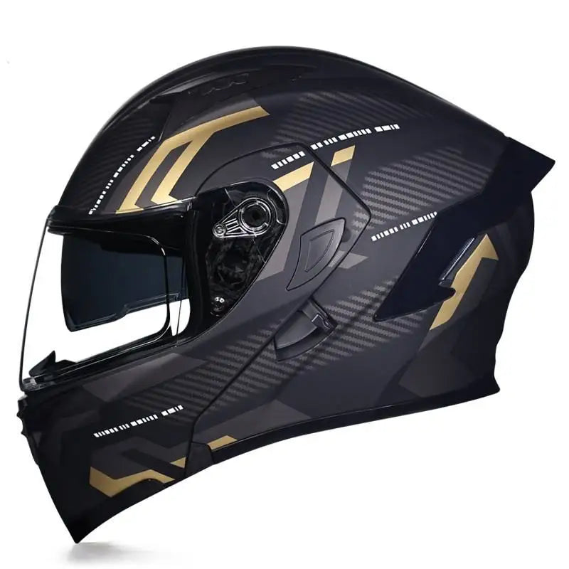Flip-Up Motorcycle Helmet with Quick Release Closure
