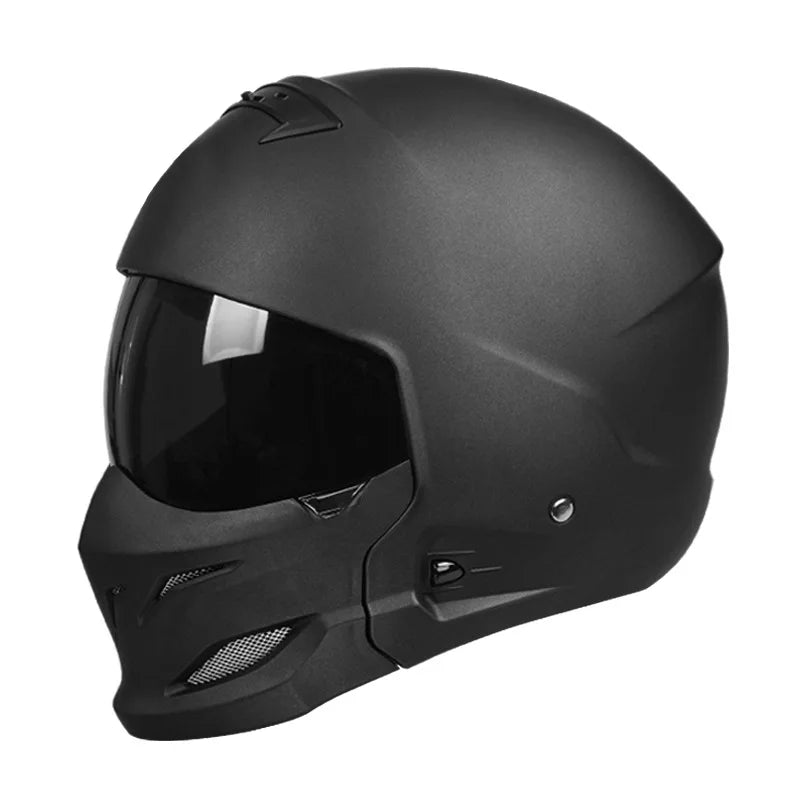 Vintage Full Face Motorcycle Helmet ABS Shell 3C/DOT Certified Detachable Visor Unisex All-Season Winter Use